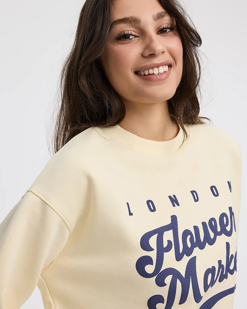 Long-Sleeve Crew-Neck Fleece Sweatshirt