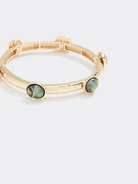 Bracelet élastique en métal avec pierres