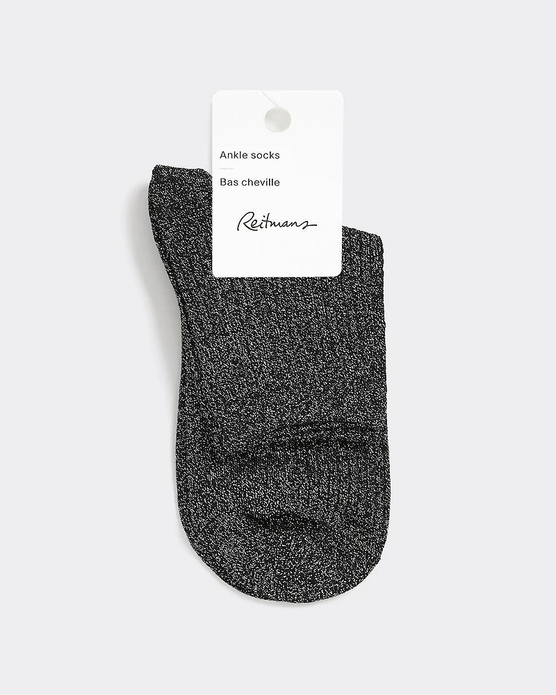 Bas cheville en coton scintillant