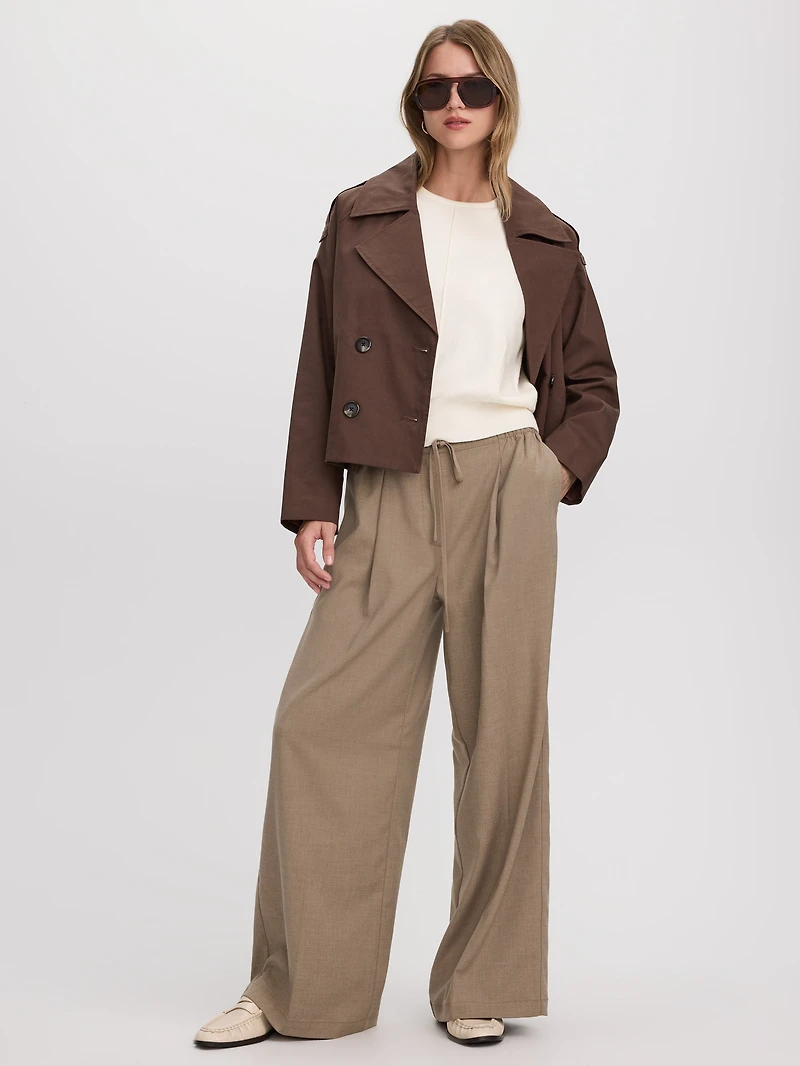 Pantalon à jambe large taille haute