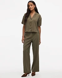 Pantalon à jambe large et taille haute