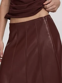 Faux Leather Midi Skirt