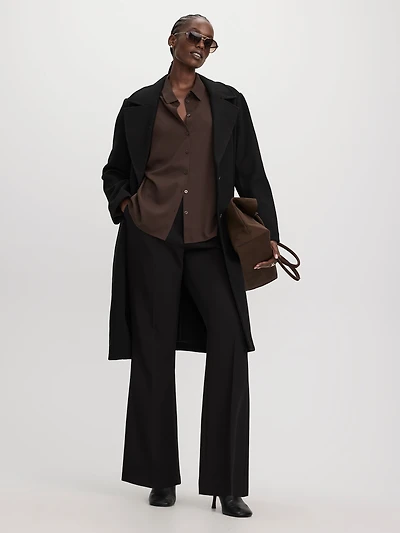 Pantalon à taille haute et jambe évasée - Coupe Courbes