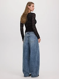 Mid-Rise Barrel Jean