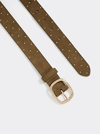 Studded Faux Suede Belt