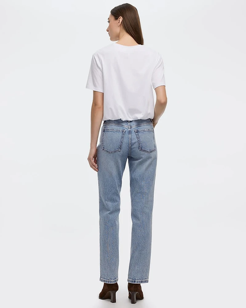 T-shirt à col rond avec ourlet bouffant