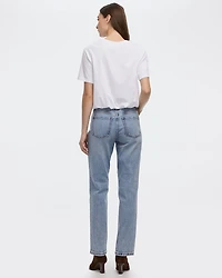 T-shirt à col rond avec ourlet bouffant