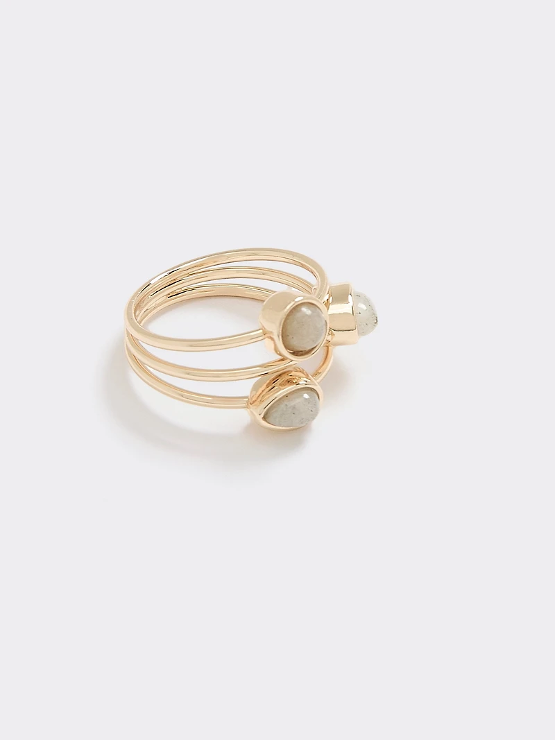 Bague avec pierres semi-précieuses - Ensemble de 2