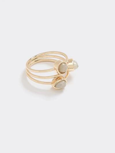 Bague avec pierres semi-précieuses - Ensemble de 2