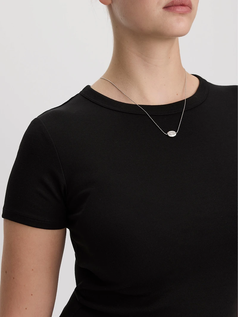 Fitted Crew-Neck Ribbed T-Shirt