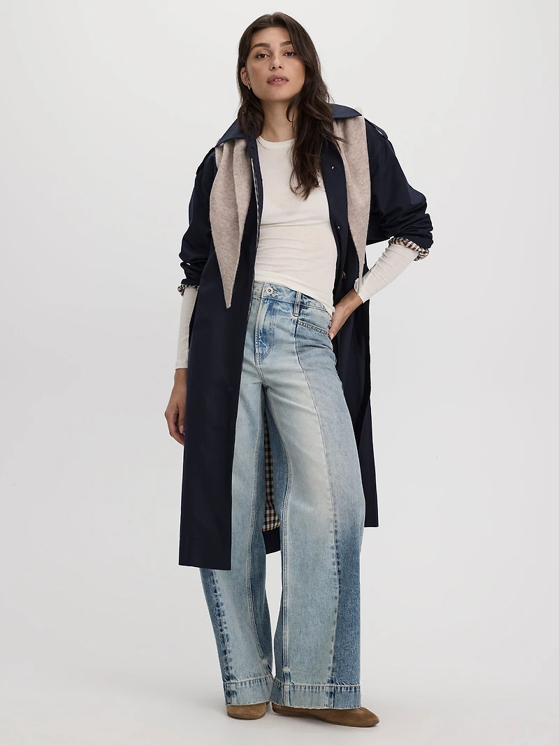 Wide-Leg High-Rise Jean with Elastic Waist