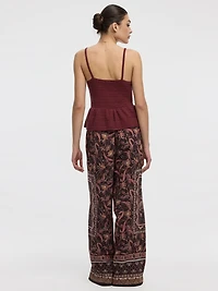 Camisole péplum à col V