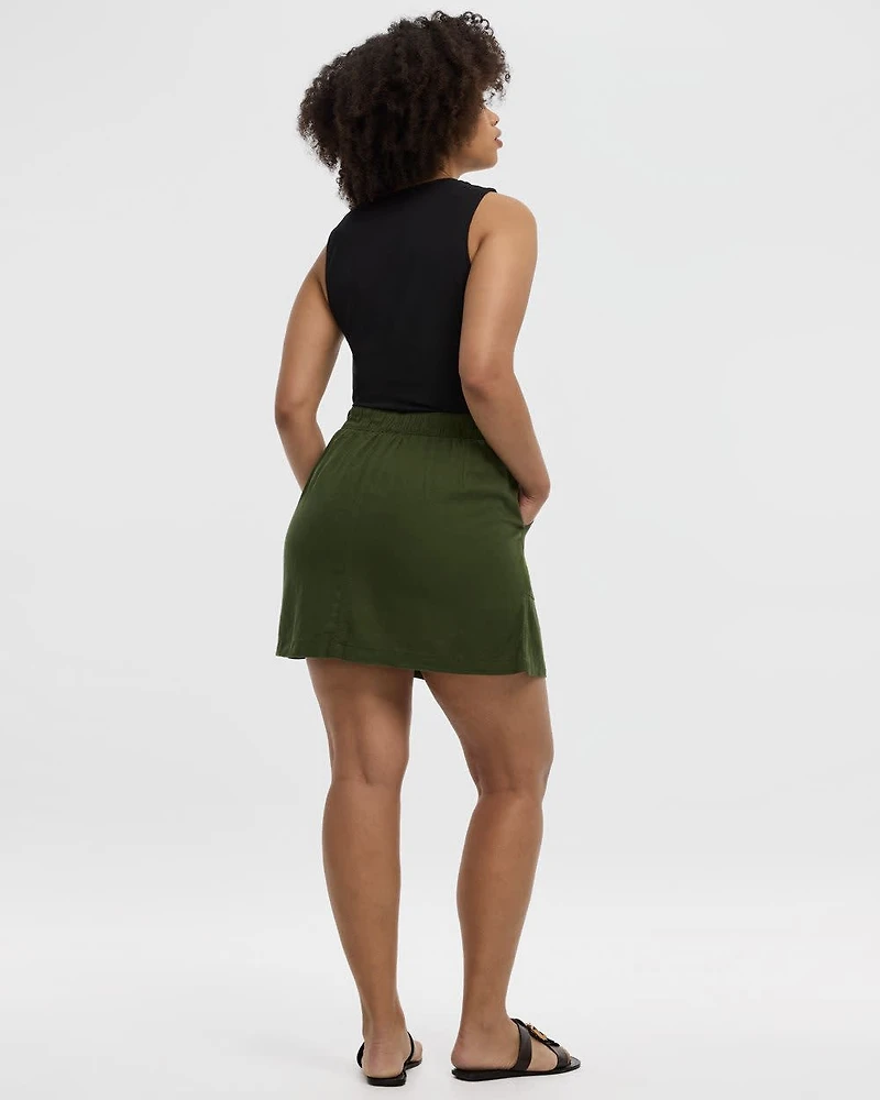 Jupe-short en mélange de lin