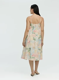 Sleeveless Midi Dress with Sweetheart Neckline
