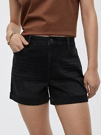 Jean court à jambe large et taille haute