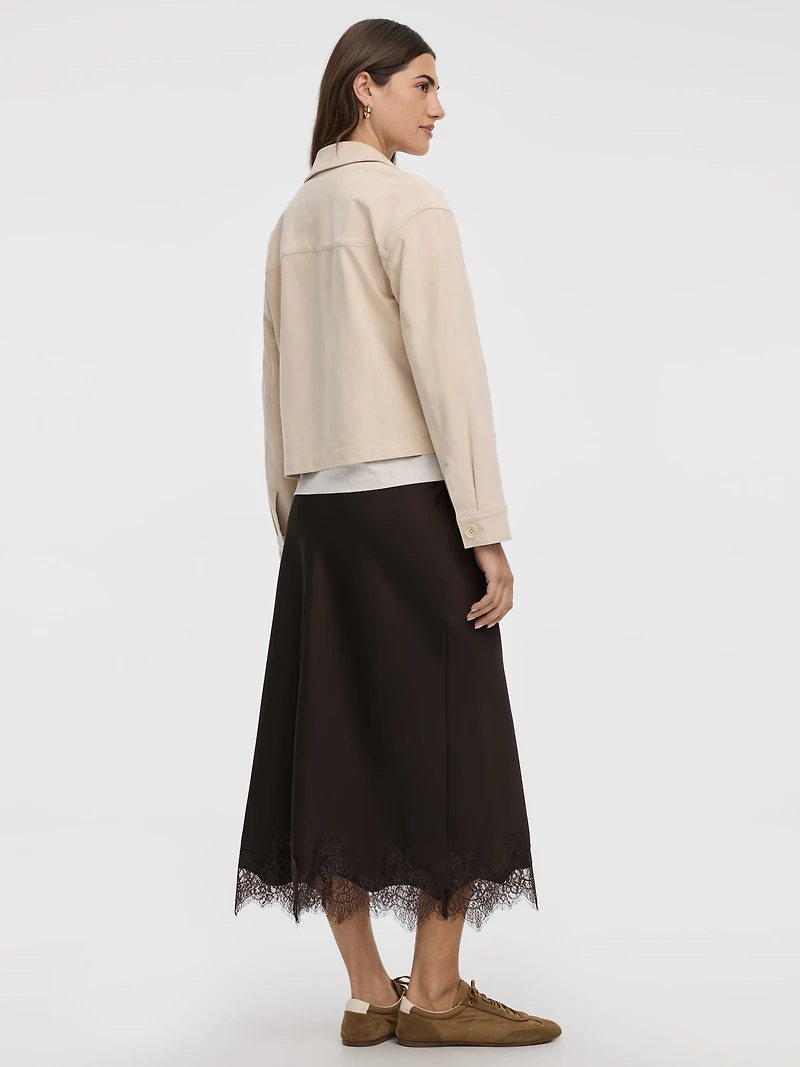 Cropped Faux-Suede Jacket