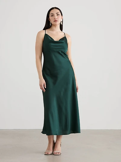 Sleeveless Maxi Dress with Cowl Neckline