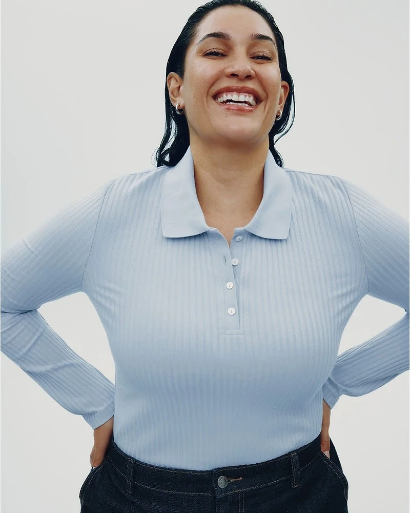 Long-Sleeve Polo Sweater