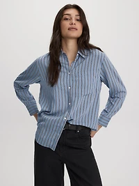 Striped Long-Sleeve Blouse