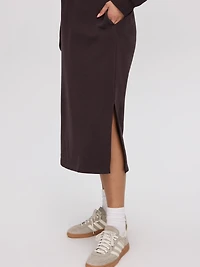 Robe midi à capuchon en French Terry
