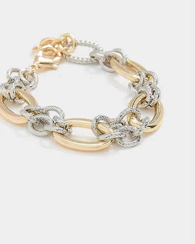 Two-Tone Chunky Link Chain Bracelet