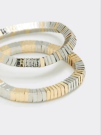 Bracelets métalliques à deux tons - Ensemble de 2