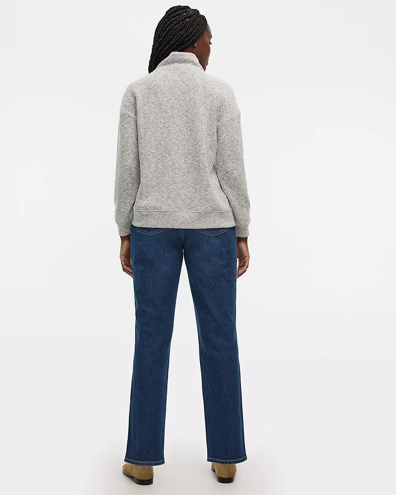 Long-Sleeve Mock-Neck Top with Half Zip