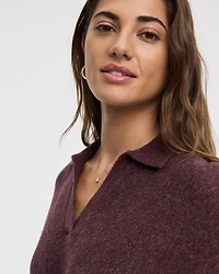 Long-Sleeve Sweater with Johnny Collar