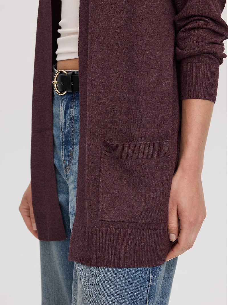 Cardigan ouvert à manches longues avec poches - R Essentiels