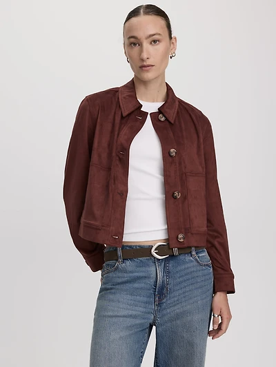 Veste en faux suède