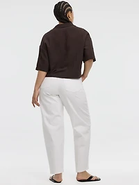 Blouse à manches courtes et col V avec rubans nouer