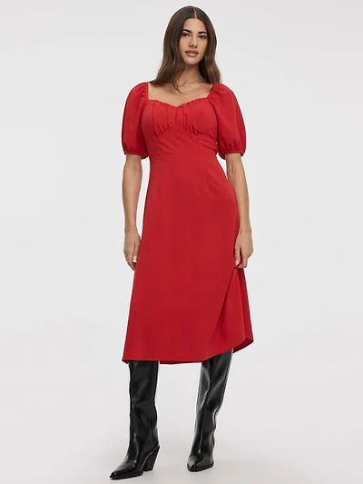 Maxi Dress with Bubble Sleeves