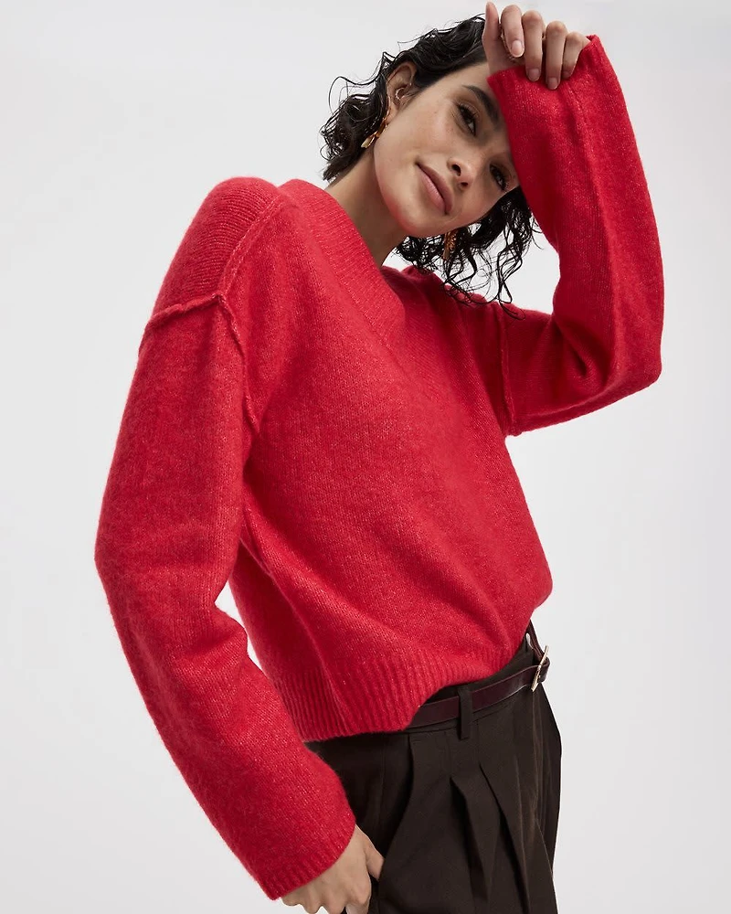 Long-Sleeve V-Neck Pullover