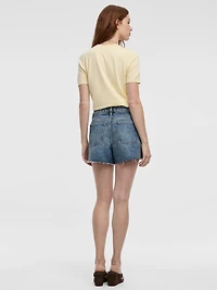 Wrap-Waist Denim Shorts