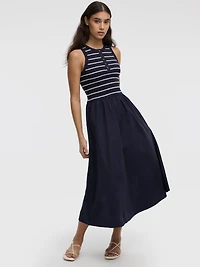 Robe maxi bimatière sans manches