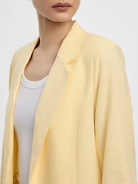 Veston en lin ouvert avec manches 3/4