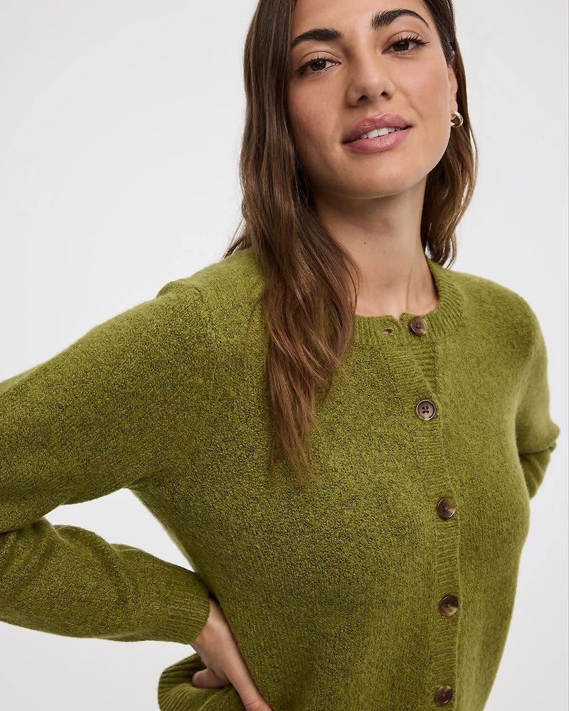 Long-Sleeve Crew-Neck PlushSoft Cardigan