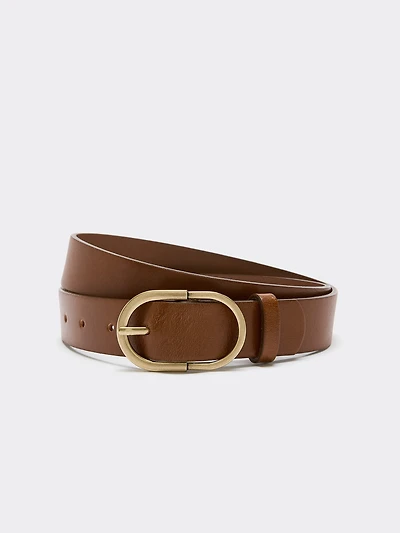 Ceinture en Cuir avec Boucle Ovale