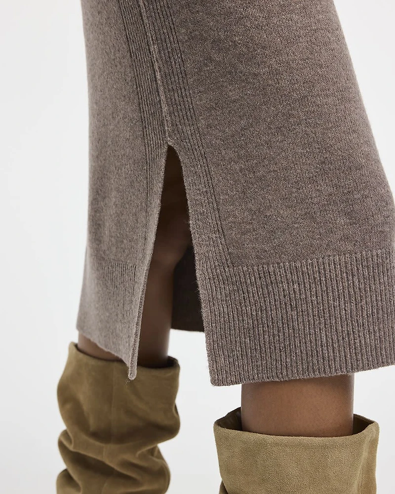 PlushSoft Crew-Neck Midi Sweater Dress