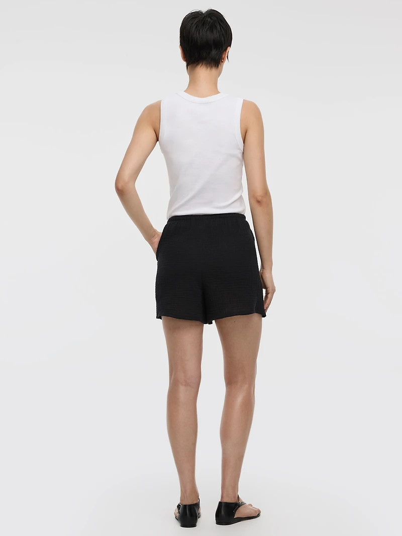 Waffled Cotton Shorts