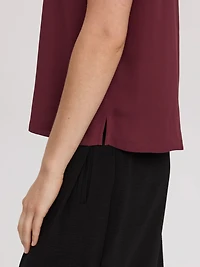 Short-Sleeve Crew-Neck Blouse