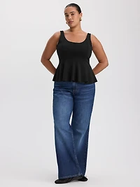 Camisole péplum à col dégagé