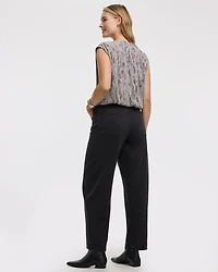 Camisole en tricot plissé à col rond