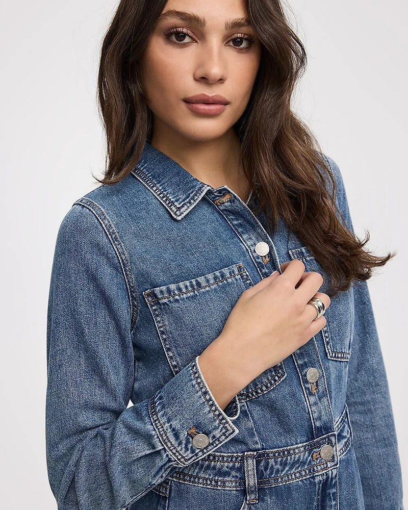 Midi Shirt Denim Dress
