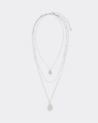 Multi-Chain Necklace with Round Pendants