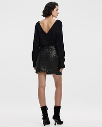 Mini A-Line Sequins Skirt
