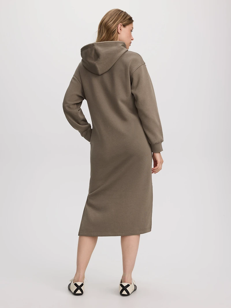 Robe midi à capuchon en French Terry