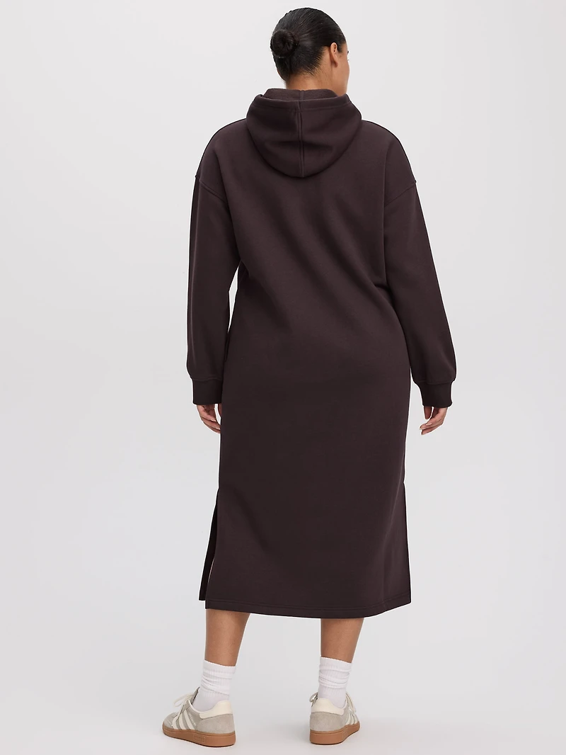 Robe midi à capuchon en French Terry