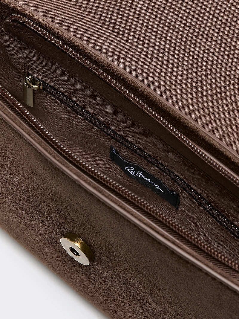 Sac à main à bandoulière en faux suède