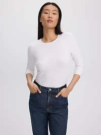 Long-Sleeve Crew-Neck Ribbed T-Shirt